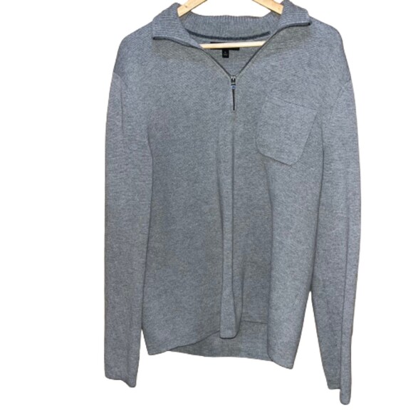 Banana Republic Women's L Casual Grey Pullover Sweater Pocket Shacket Minimalist - Picture 1 of 8